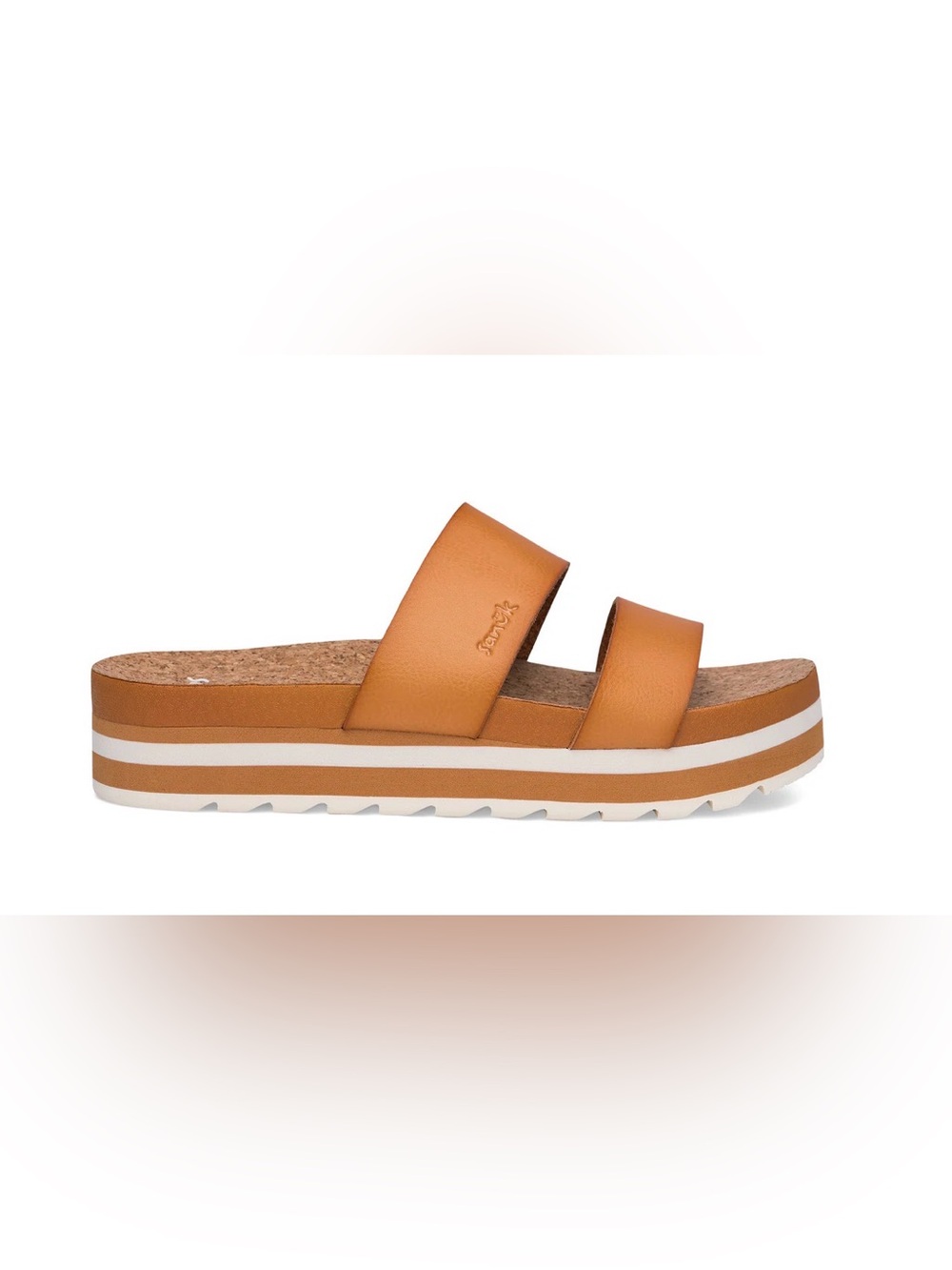 Sanuk Alt-itudeTan Triple-Strap Platform Slide Sandal in Color Natural